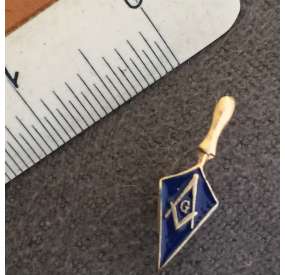 Trowel Lapel Pin with Blue Enamel
