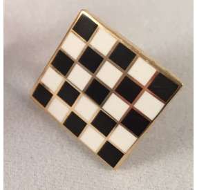 The Checkered Flooring lapel Pin Gold Plated and Enamel