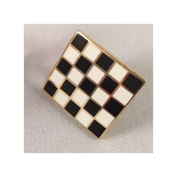 The Checkered Flooring lapel Pin Gold Plated and Enamel