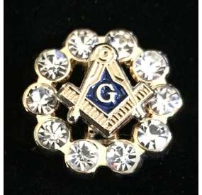 Vintage Zircons Masonic Lapel Pin.