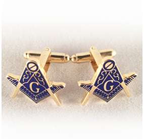  Masonic Cuff-links Gold Plated and Blue Polish Finishing.   