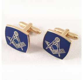 Masonic Cuff-links Gold Plated and Blue Polish Finishing.   