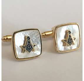 Nacre Cuff-links Gold Plated.   