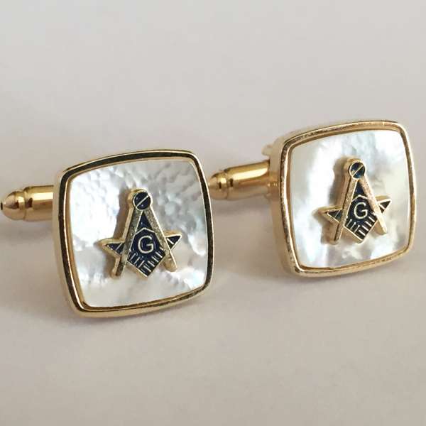 Nacre Cuff-links Gold Plated.   