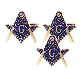  Masonic Cuff-links Gold Plated and Blue Polish Finishing.   