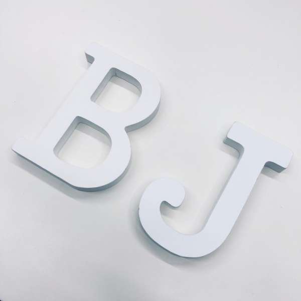 Laser cutted letters J.B.