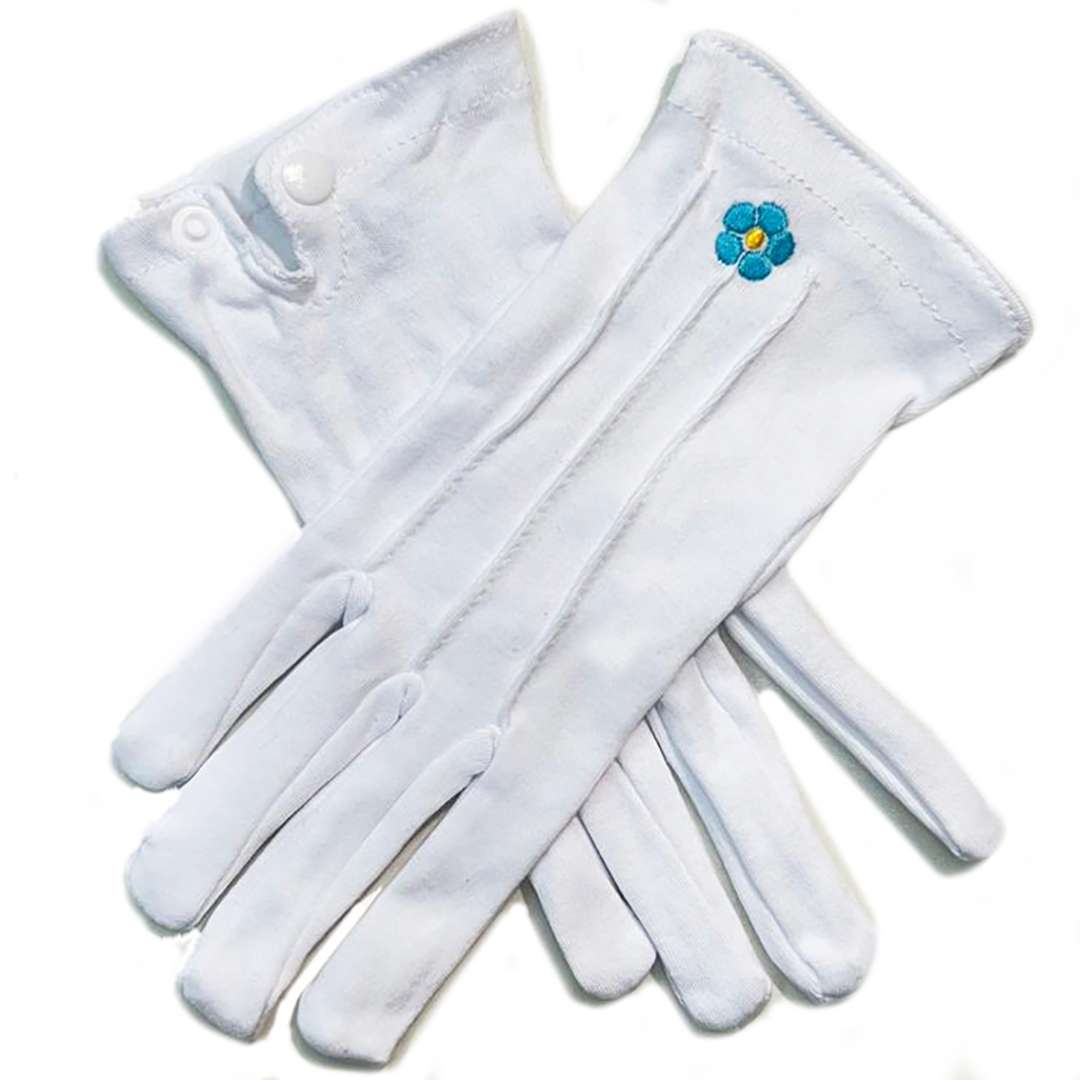 THE MASONIC COLLECTION Gants en coton blanc pour hommes pour