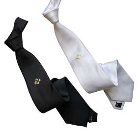 Cravatta massonica bianca o nera e oro